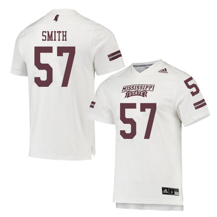 Men #57 Cole Smith Mississippi State Bulldogs College Football Jerseys Sale-White
